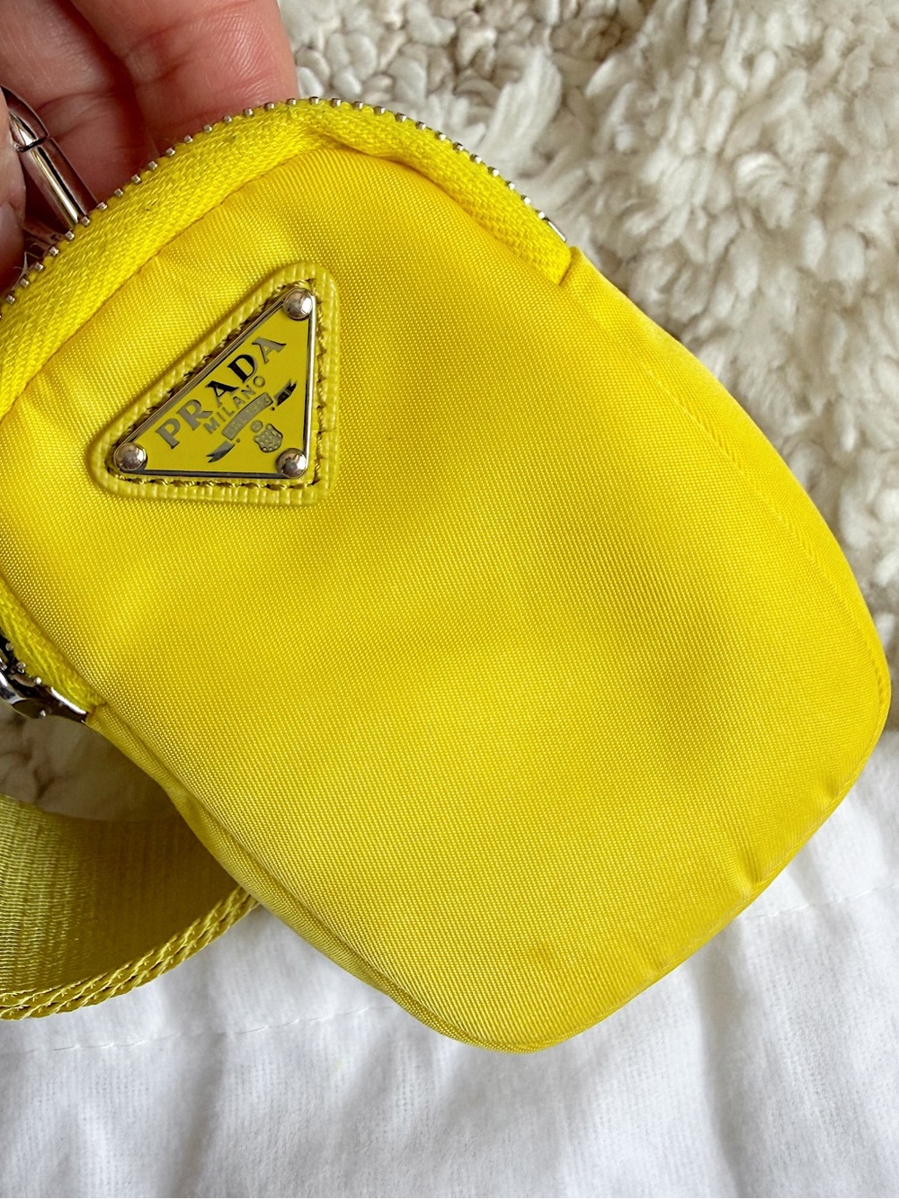 PRADA Re-Edition 2005 yellow Re-Nylon tessuto multi pochette crossbody bag - Picture 11 of 16